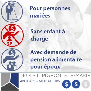 marié sans enfant à charge avec pension alimentaire pour époux